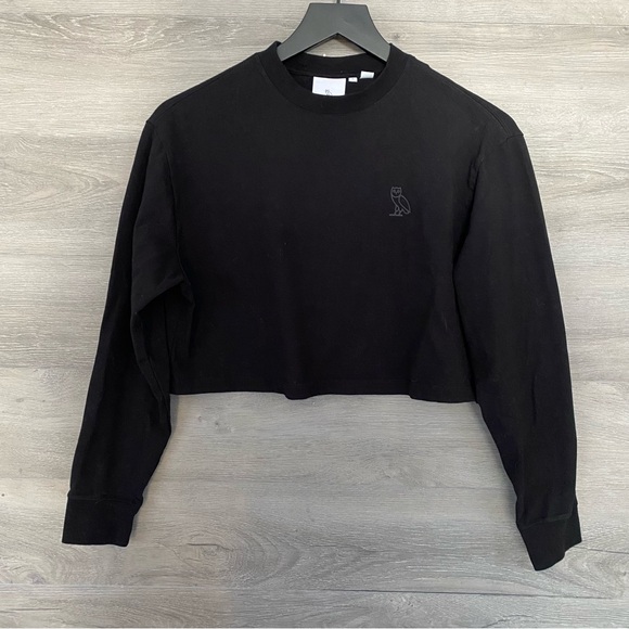 Octobers Very Own Tops - OVO Cropped Long Sleeve Tee